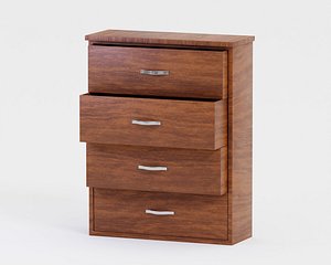 Wooden Wardrobe 3D model