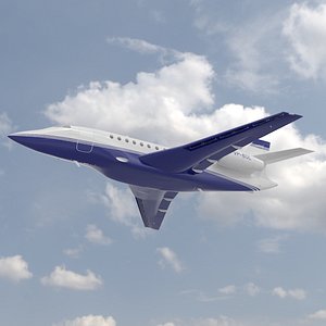 Plane Dassault Falcon 2000 Simplified No Chassis