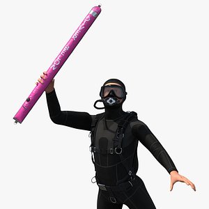 Underwater Diver Deploying SMB Tube