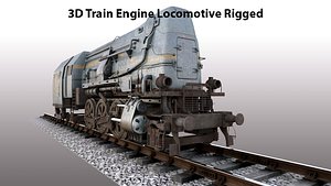 train engine locomotive rigged 3D