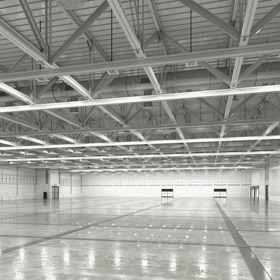 Interior Exhibition Hall 3D model preview