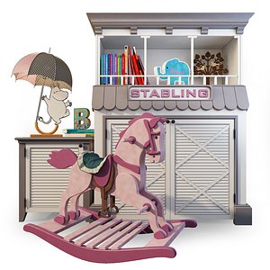 3D horse rocking nightstand