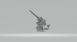 3D 3 inch deck gun model