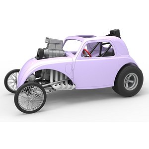 Front engine old school dragster with shell Version 10 Scale 1 to 25 3D