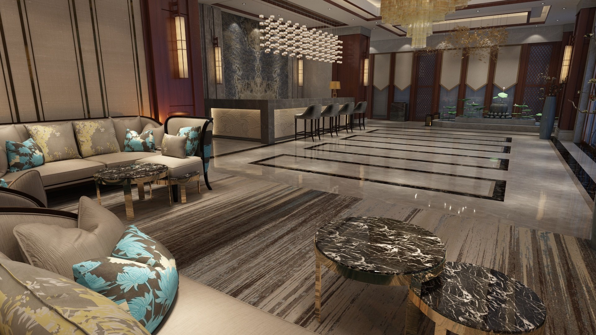The Hotel Lobby 6 3D Model - TurboSquid 2276643