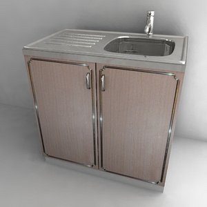 3d model kitchen cupboard -sink