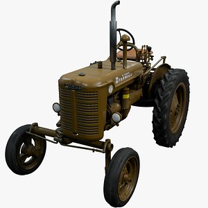 realistic old tractor PBR 4k Low-poly 3D
