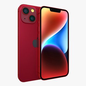 3D Apple iPhone 14 Red
