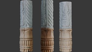 Ornate Stone Column Scan