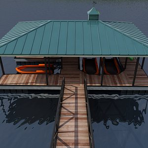 3D small harbor dock