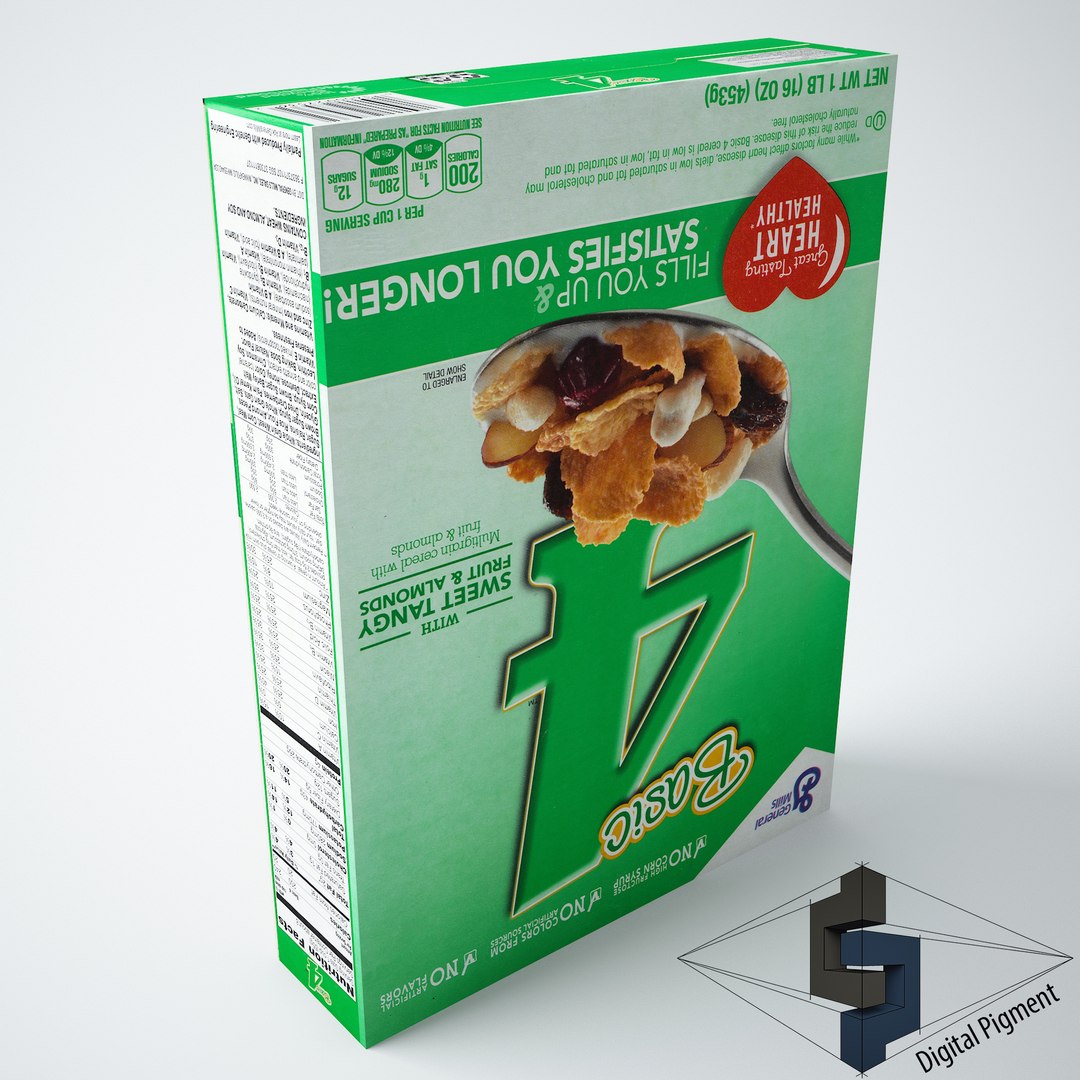 3d Model Basic 4 Cereal Box