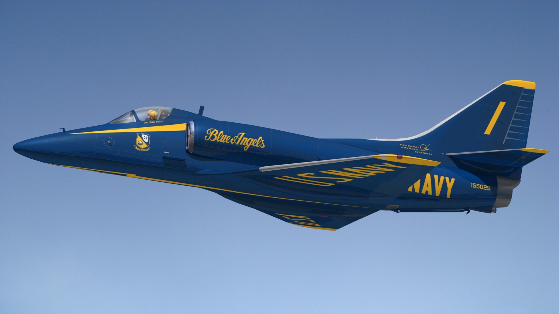 3D model A4 Skyhawk Blue Angels - TurboSquid 1996852