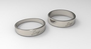 Joy Ring Couple Platinum 3D model