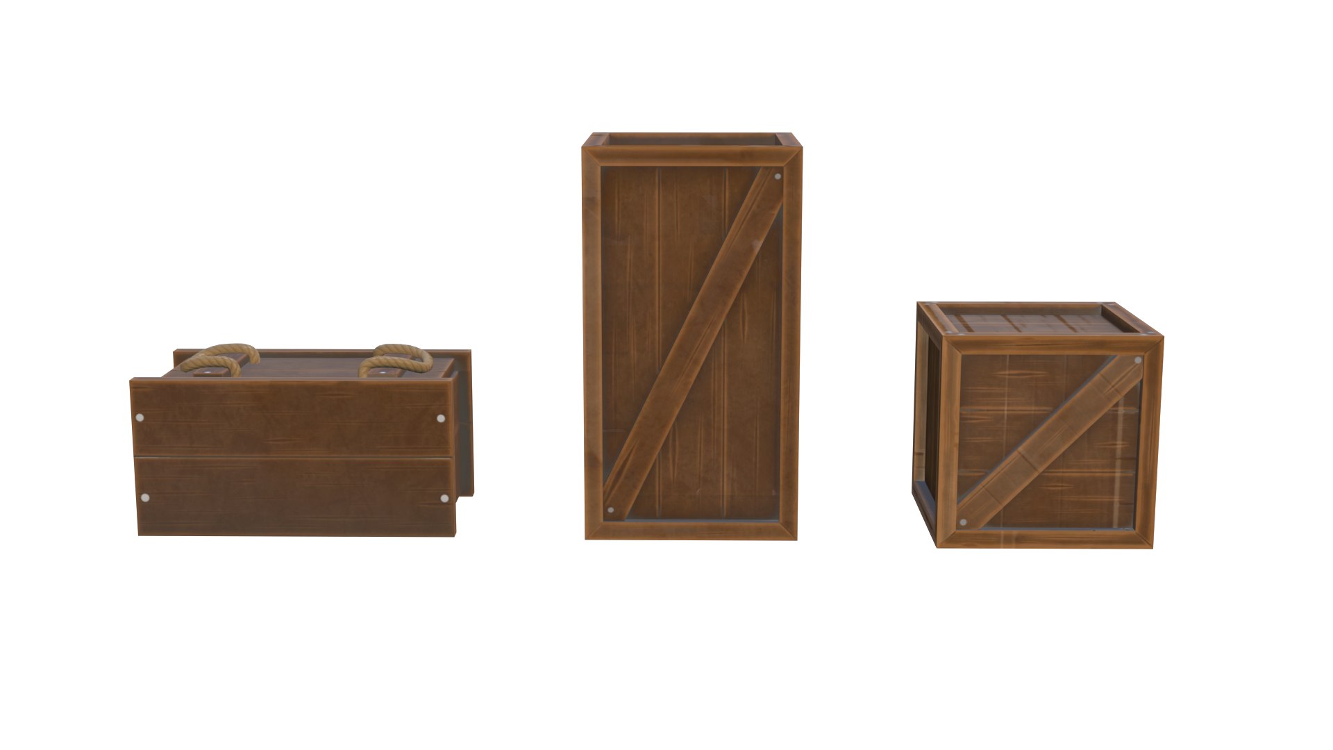 Three Wooden Crates 3D Model 3D - TurboSquid 2301575