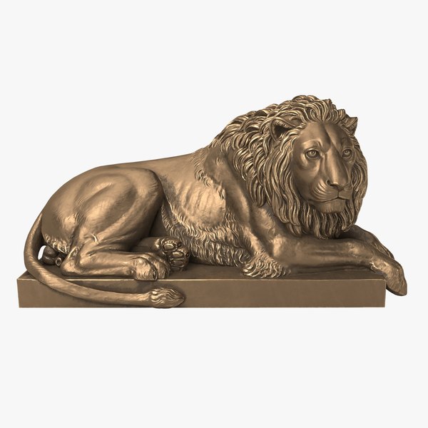 Bronze Recumbent Lion 3D Model 3D model