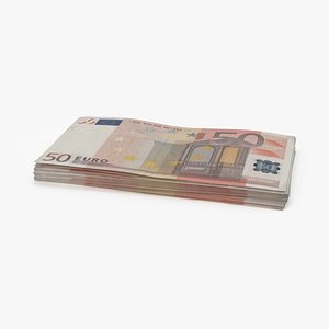 3d 50 euro bill stack