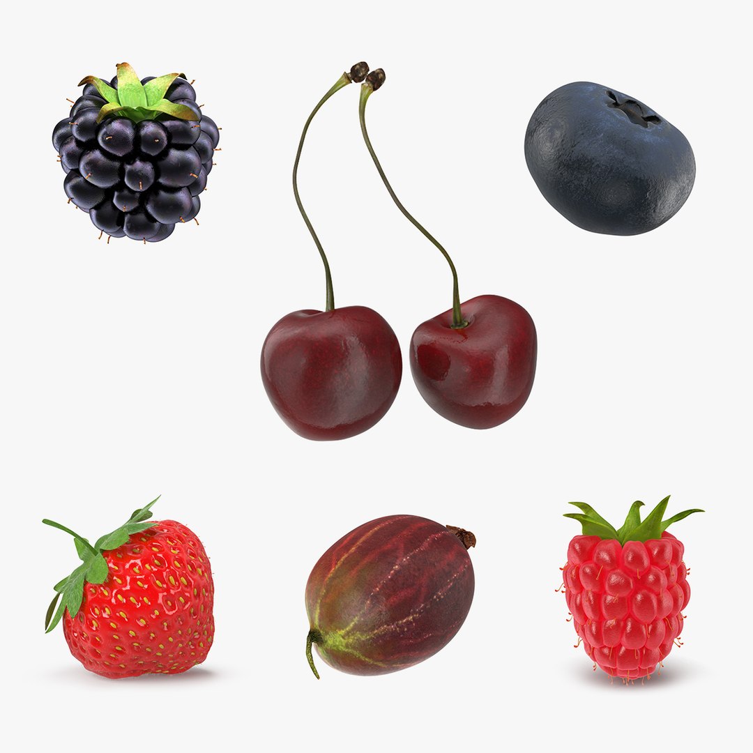 Berries Collection 3D model preview