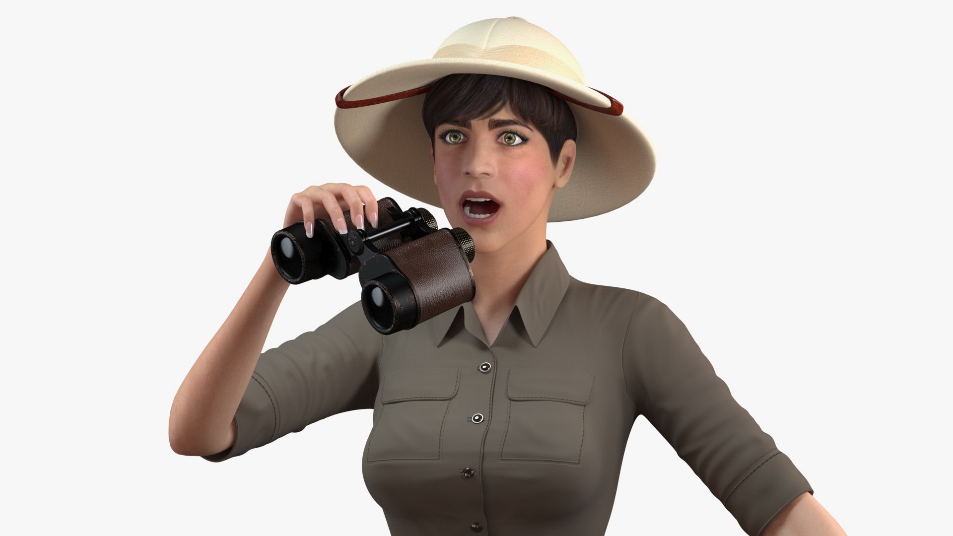 Women in Zookeeper Clothes Rigged for Modo 3D model preview