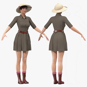 women zookeeper clothes rigged woman model