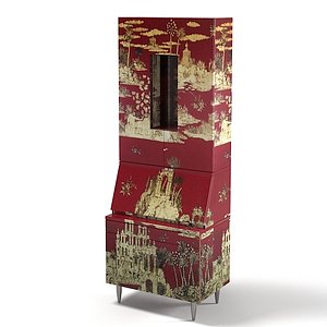 fornasetti bureau armoire 3d model