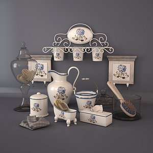 decorative set for a hydrangea bathroom