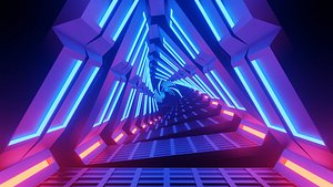 3D sci-fi tunnel model