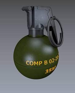 3d frag grenade model