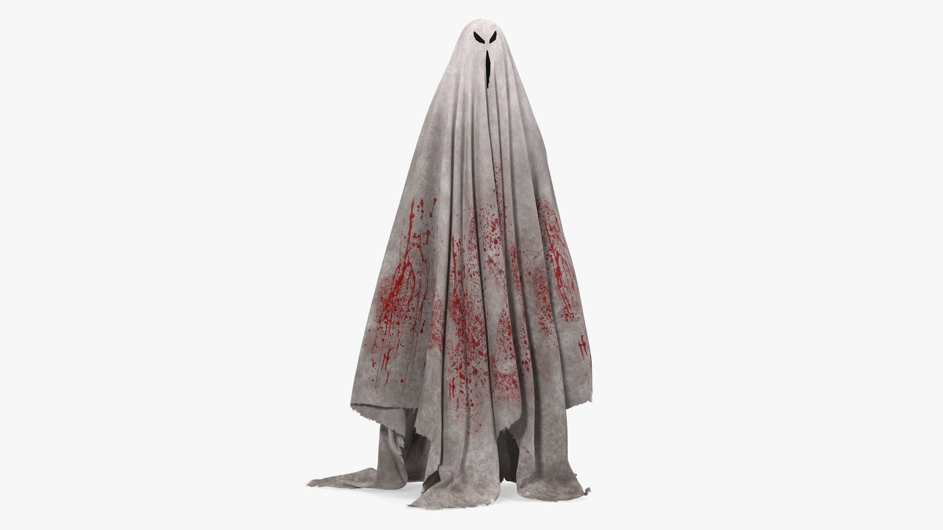 Bloody Evil Ghost Bedsheet 3D model preview