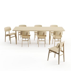 chair table norr11 dining 3D