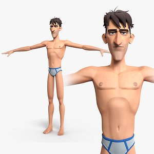 Cartoon male character Jean base mesh 3D model