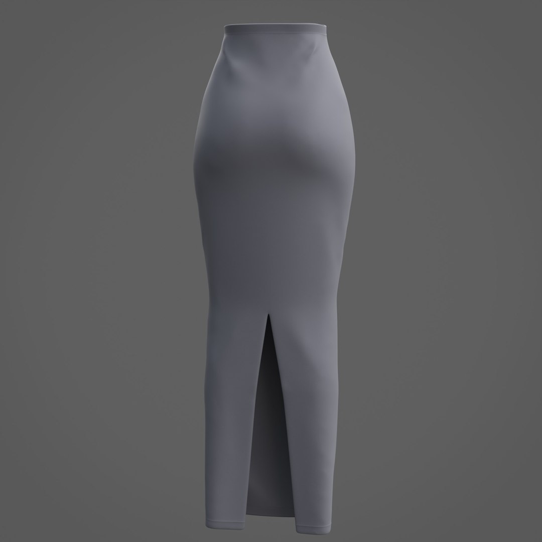 3D-detailed midi skirt