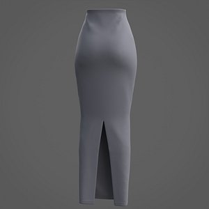 3D Female skirt - Long pencil skirt