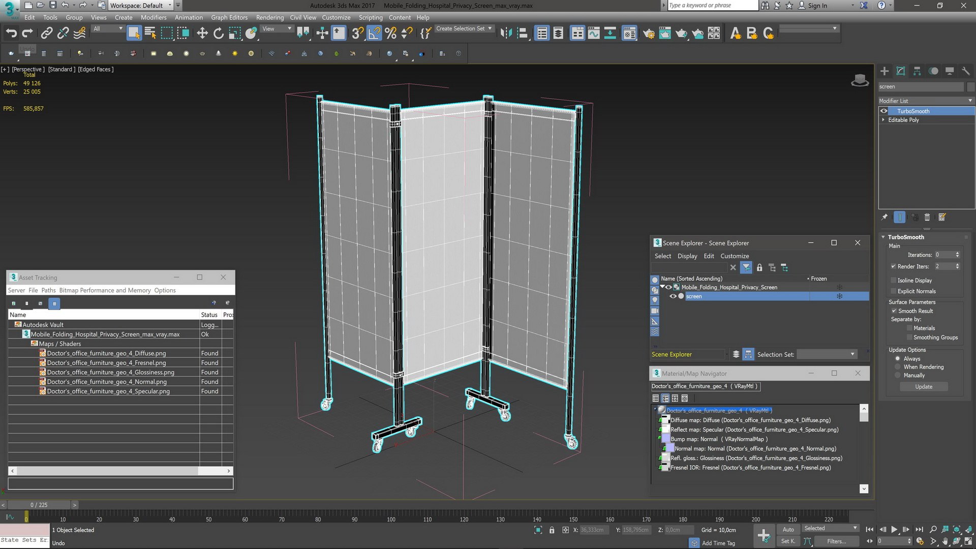 Mobile Folding Hospital Privacy Screen Model - TurboSquid 2101377