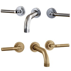 Landmark Industrial wall mounted mixer by Samuel Heath