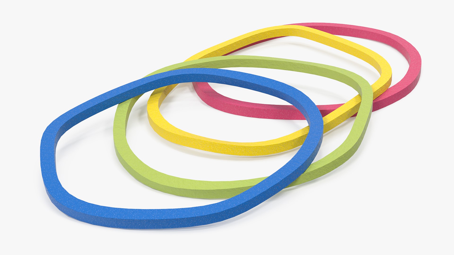 Multi Color Rubber Elastic Bands 3D model preview