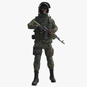 military male russian soldier 3D model