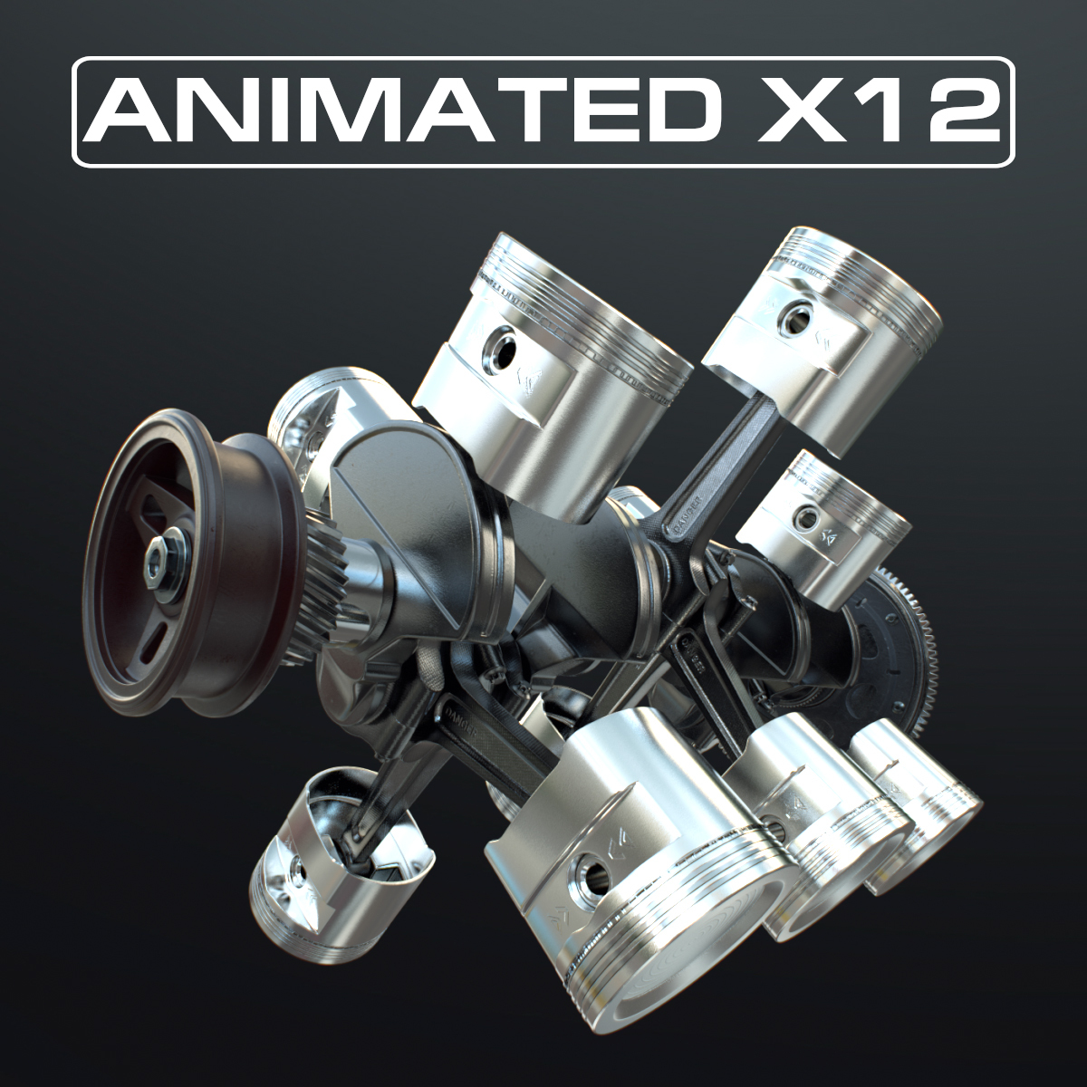 modelo 3d Motor X12 trabajando animado - TurboSquid 1969651