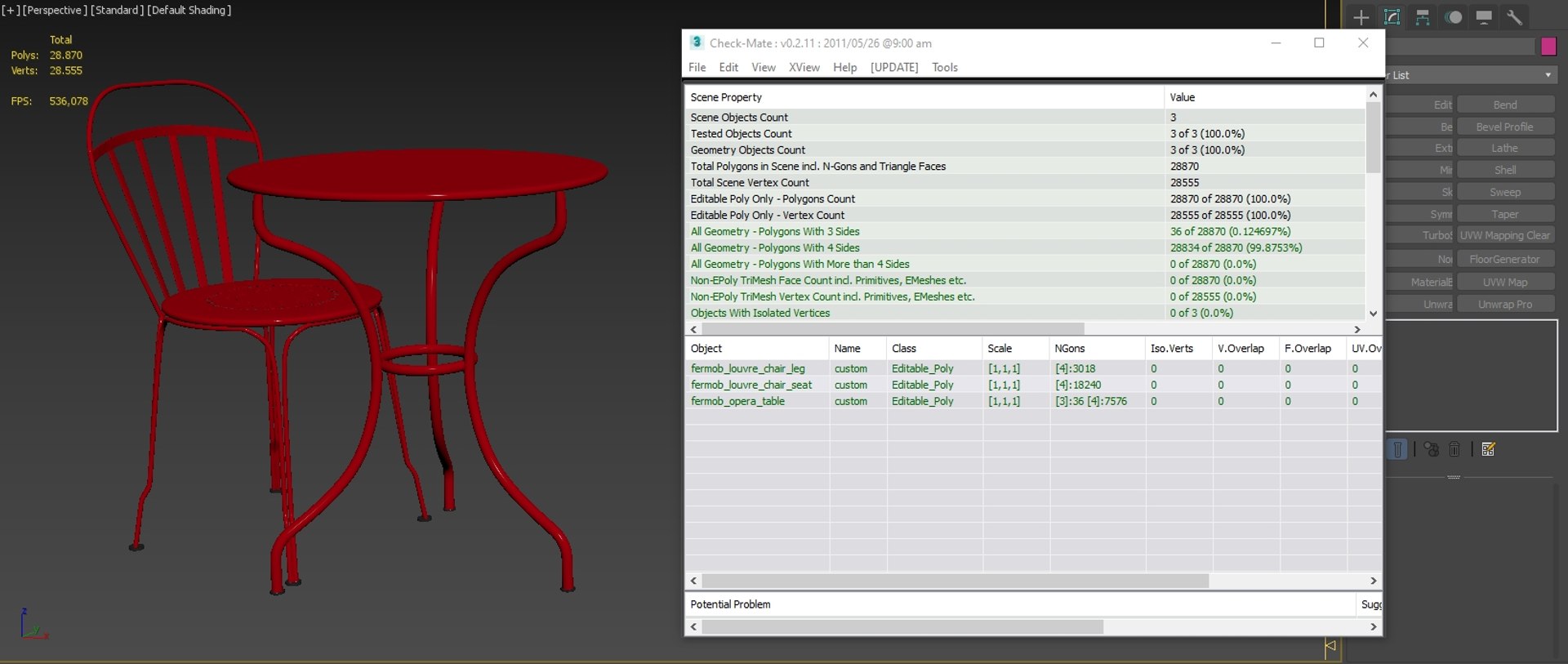 Fermob Louvre Chair And Opera Table 3D Model - TurboSquid 1745658