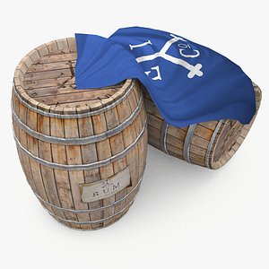 3d wooden barrels rum east model