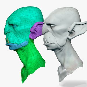 3D Cartoon male character Orc base mesh model