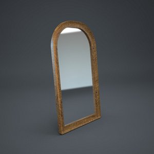 3D model Wooden glass mirror stand VR / AR / low-poly