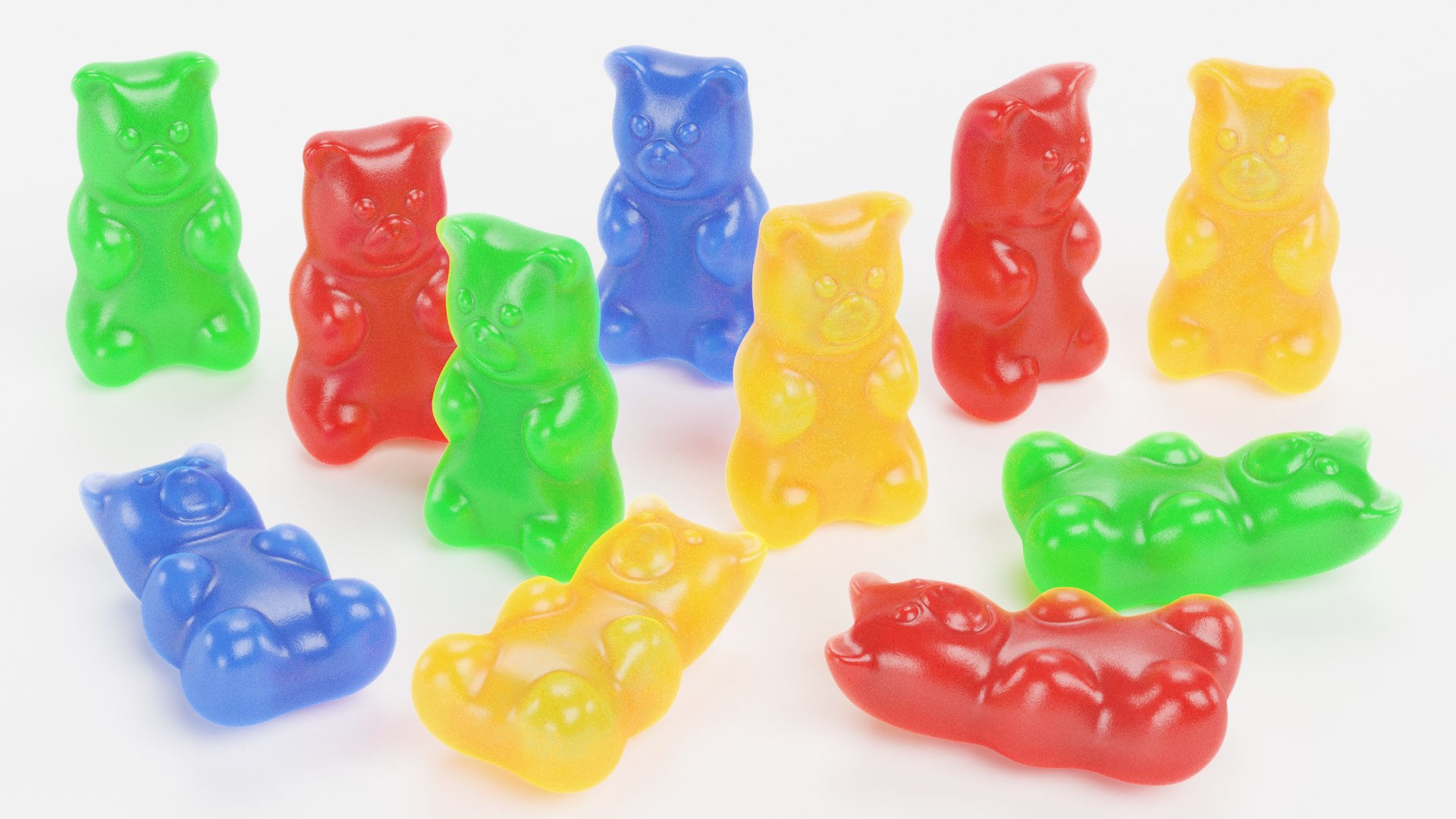 3d Model Gummy Bears Obj - Turbosquid 1790266