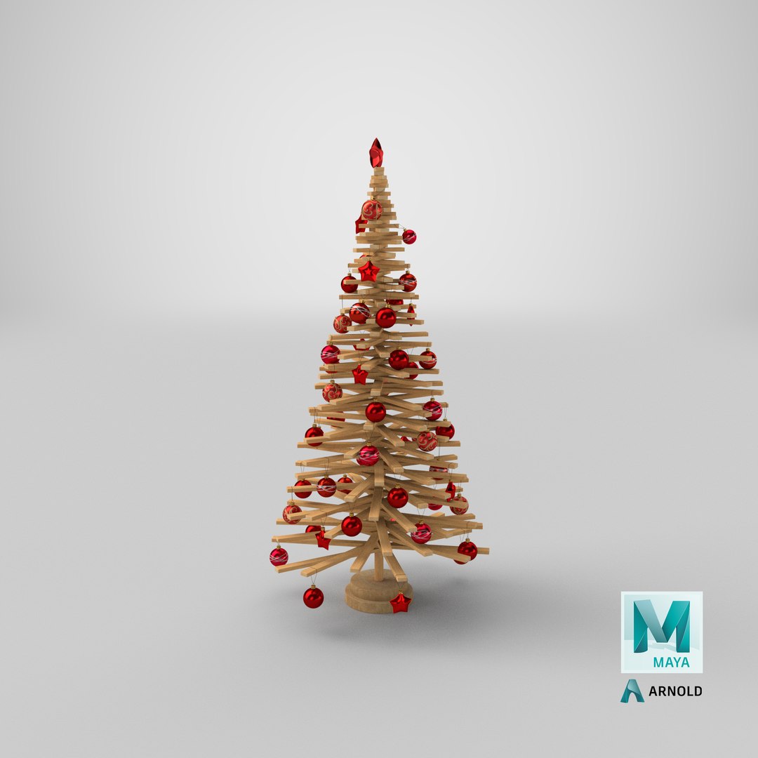 3D Wooden Christmas Tree V7 - TurboSquid 1990059