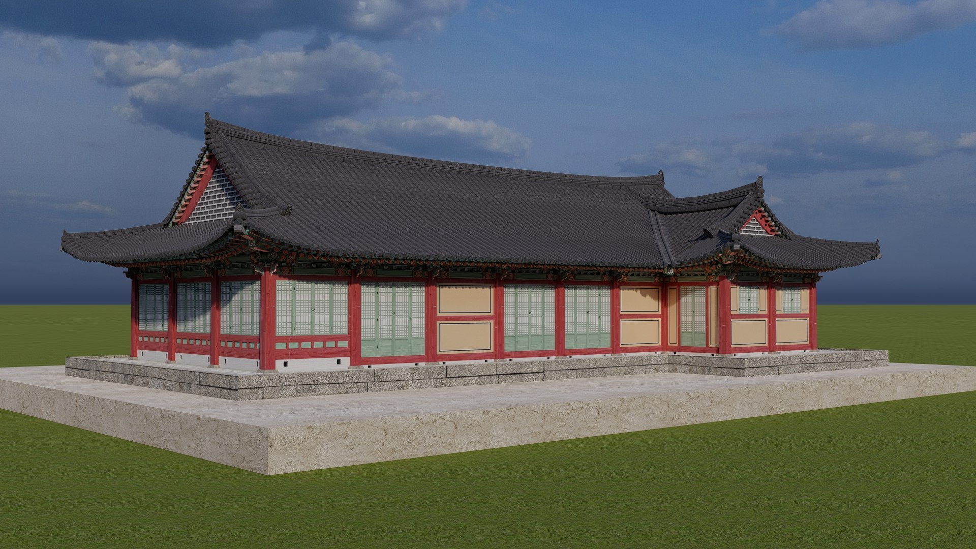 Korea house Hanok L Modelo 3D TurboSquid 2019919