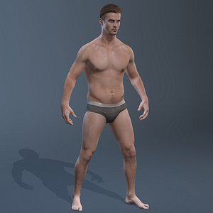 male fullbody rigged 3D