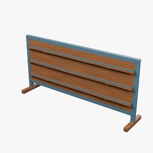 3D Freestanding Display Board with Wood Ledges - 1850 x 400 x 900 mm