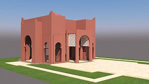 3D moroccan house marrakech traditional model