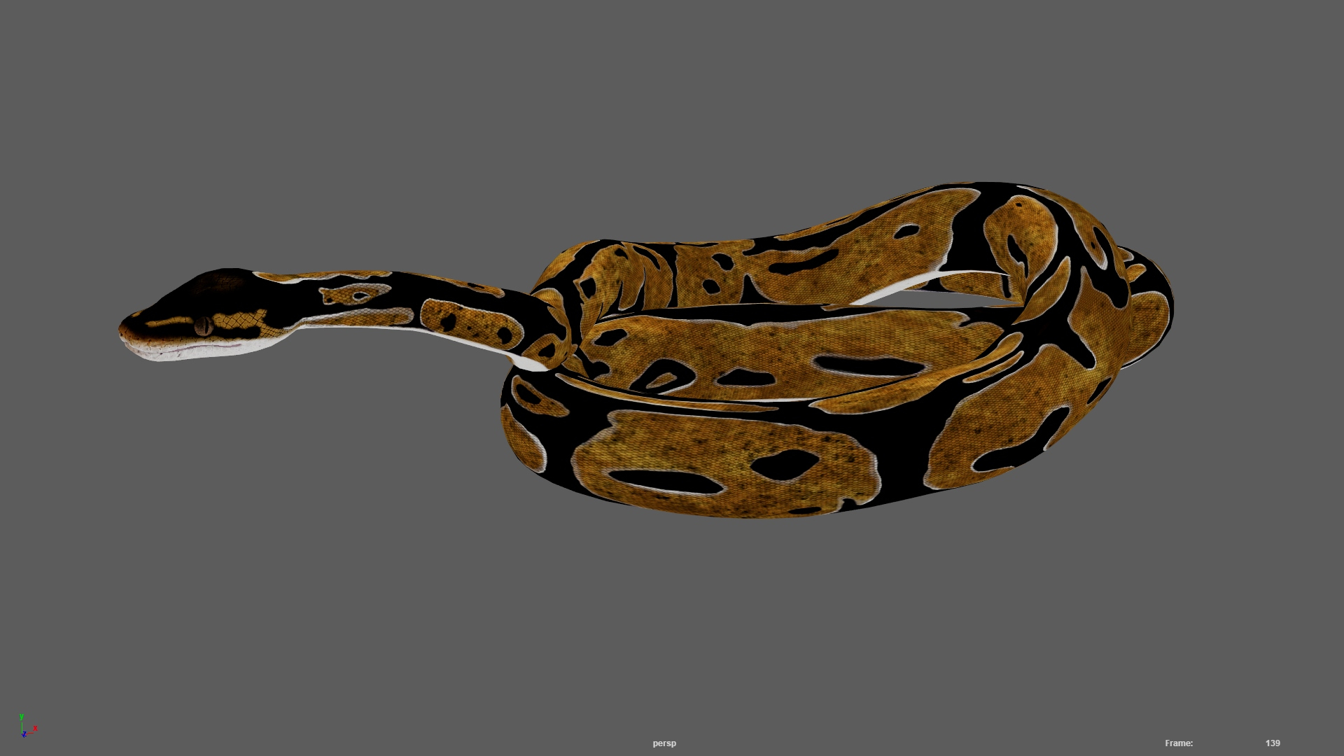 3D Realistic Python Snake Rigged For Maya - TurboSquid 1980576