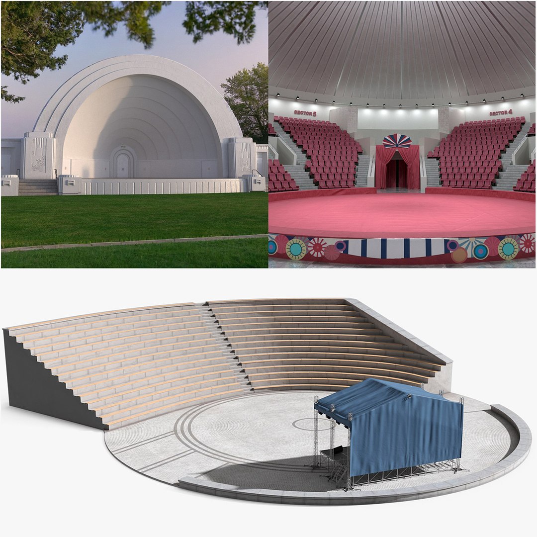 Types Of Theatre Stages Collection 2 3D model preview