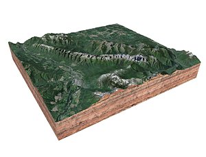 3D Lizard Mountain Range Canada model